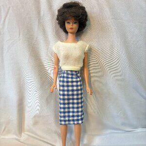 VTG 1958 Japan Bubble Cut Barbie Midge Mattel Brunett w Two outfits